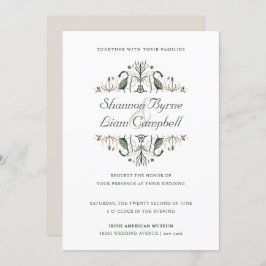 Invitación Arte popular celta | Moderno Boda floral irlandés