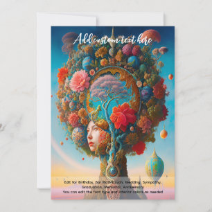 Invitación Arte Sagrado Árbol Místico de la Vida Soñador Espi