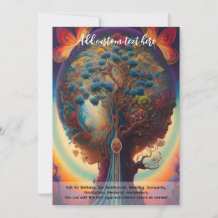 Invitación Arte Sagrado Árbol Místico de la Vida Soñador Espi