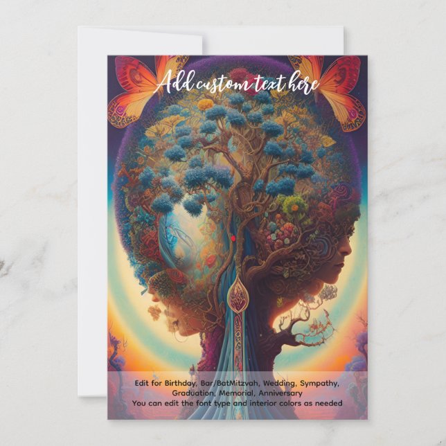Invitación Arte sagrado árbol místico de la vida soñador espi (Anverso)
