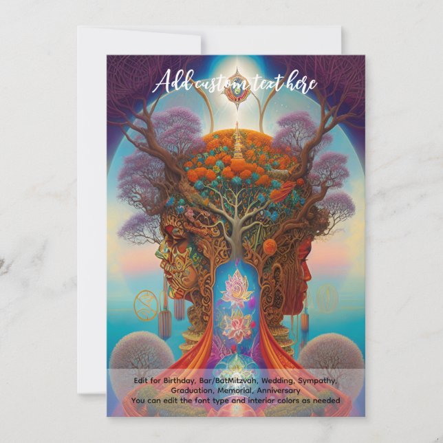 Invitación Arte sagrado árbol místico de la vida soñador espi (Anverso)