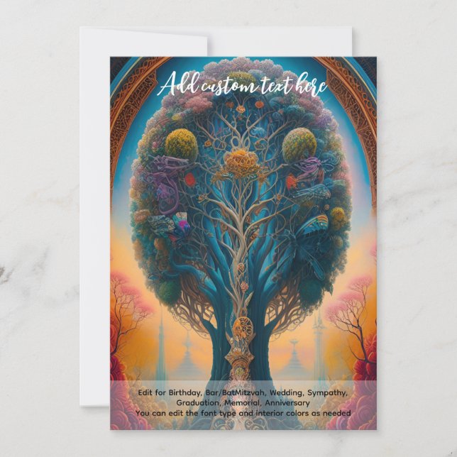 Invitación Arte sagrado árbol místico de la vida soñador espi (Anverso)