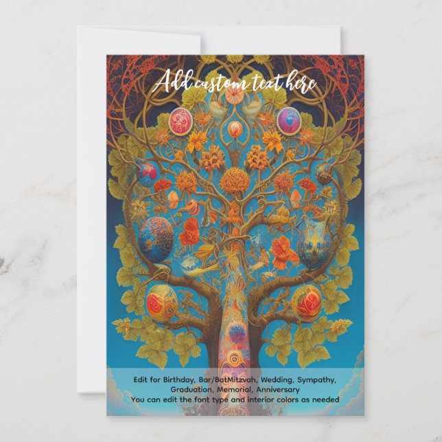 Invitación Arte sagrado árbol místico de la vida soñador espi (Anverso)