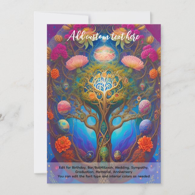 Invitación Arte sagrado árbol místico de la vida soñador espi (Anverso)