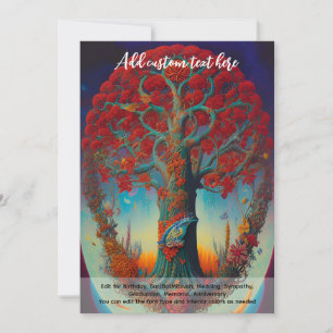 Invitación Arte Sagrado Árbol Místico de la Vida Soñador Espi