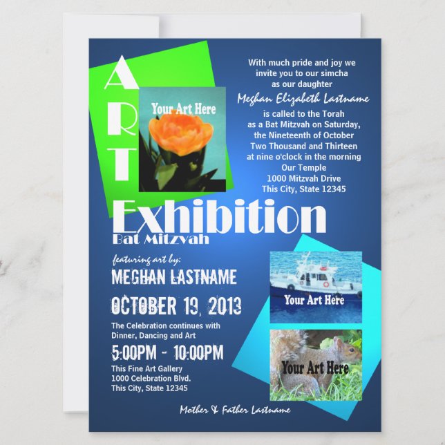 Invitación Arte Show Bat Mitzvah (Anverso)