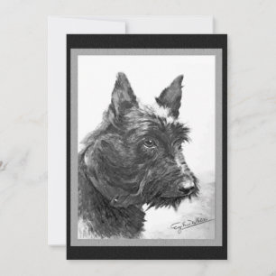 Invitación Arte Terrier de Escocia Vintage