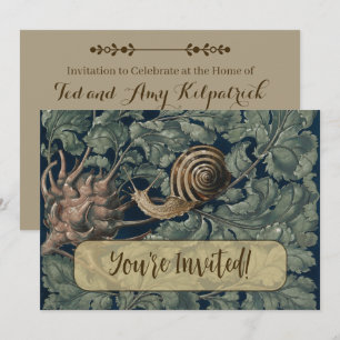 Invitación Arte Vintage Botánico Art Nouveau Caracol Antiguo