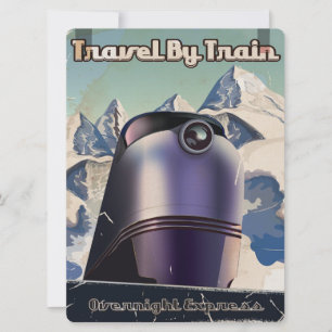 Invitación Arte vintage de ciencia ficción Viajar en Tren