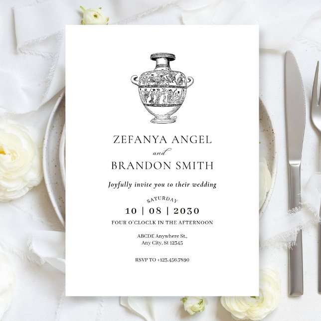 Invitación Arte vintage de jarrón griego (Subido por el creador)