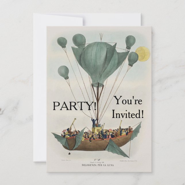 Invitación Artefacción de un barco antiaéreo con globos aeros (Anverso)