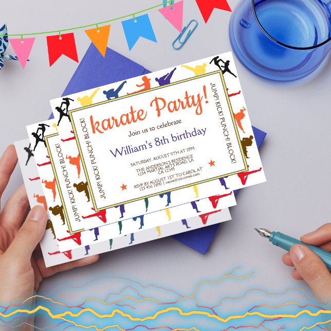 Invitación Artes Marciales Karate Niños 8Cumpleaños Party (Subido por el creador)