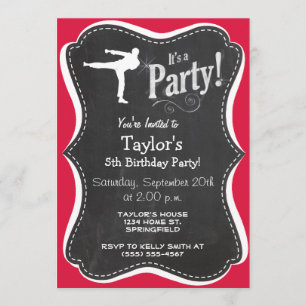 Invitación Artes marciales rojas de Crimson