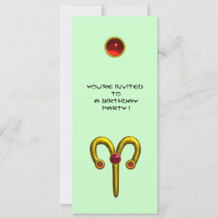 Invitación ARTES RUBY , rojo verde claro