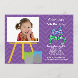Invitación Artes y fiesta de cumpleaños de la foto de la