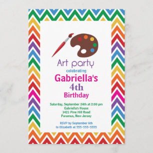 Invitación Artes y fiesta de cumpleaños de la pintura de los