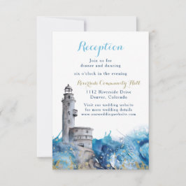 Invitación Articulación Nautical Lighthouse Waves Boda Acogid