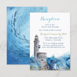 Invitación Articulación Nautical Lighthouse Waves Boda Acogid
