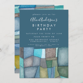 Invitación Artista de acuarela Personalizado de fiesta de cum