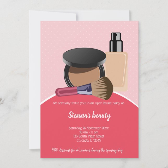 Invitación Artista de maquillaje (Anverso)
