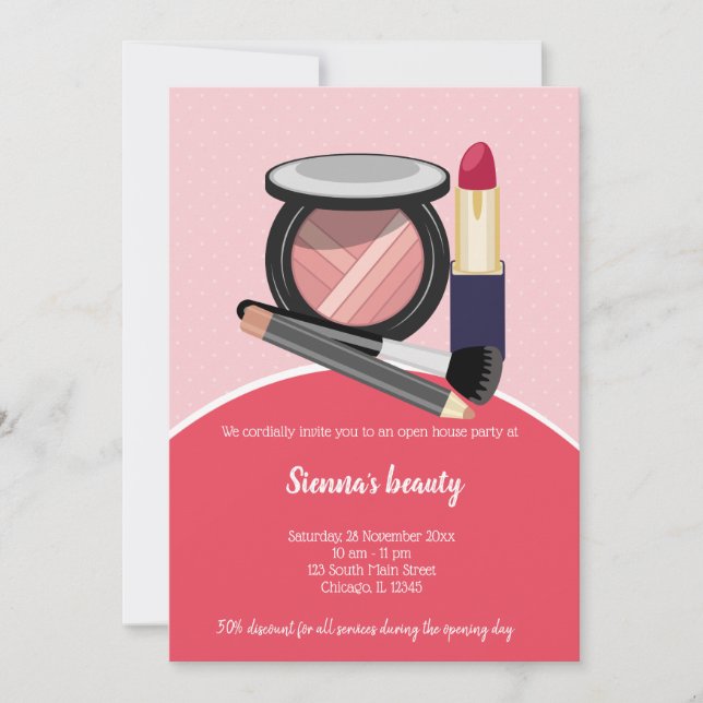 Invitación Artista de maquillaje (Anverso)