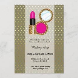 Invitación Artista de maquillaje - elegir color de fondo