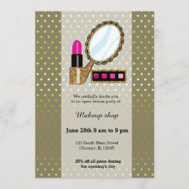 Invitación Artista de maquillaje - elegir color de fondo