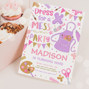 Invitación Artista Fiesta de arte pintando fiesta de cumpleañ