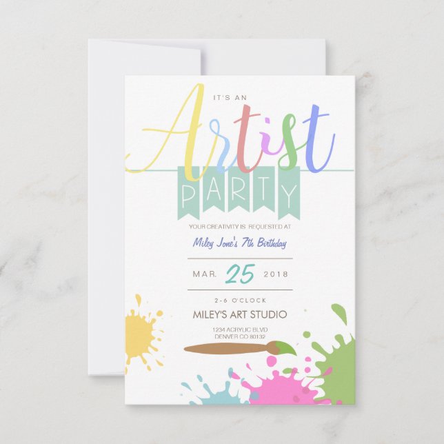 Invitación Artista | Fiesta de dolor (Anverso)
