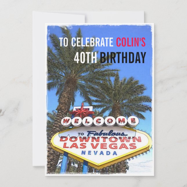 Invitación Artista moderno Las Vegas Partido de Cumpleaños Mo (Anverso)
