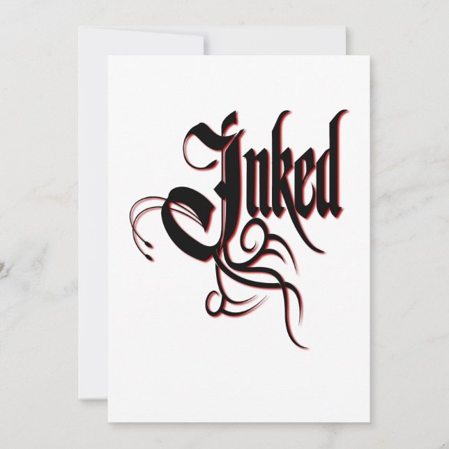 Invitación Artista y amante del tatuaje alumbrado (Anverso)