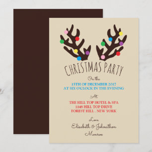 Invitación Artistas de renos festivos, Fiesta Navidad Invitat