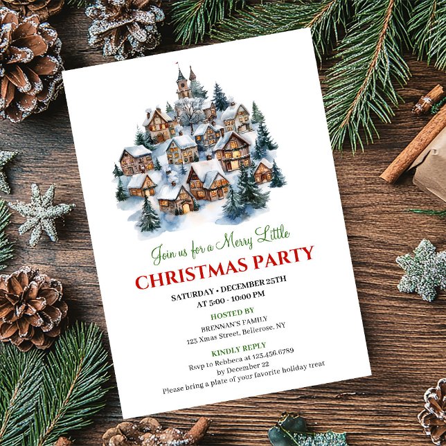 Invitación Artistic minimalist holiday scene Christmas ivite (Artistic minimalist holiday scene Christmas celebration)