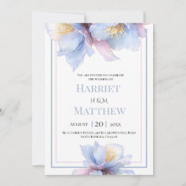 Invitación Artistic Pastel Botanical Florals Wedding