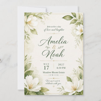 Invitación artística botánica para boda