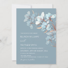 Invitación Artística de Flores de Oro y Turquesa R