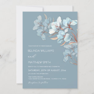 Invitación Artística de Flores de Oro y Turquesa R