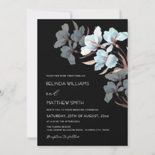 Invitación Artística de Flores Rosa Turquesa