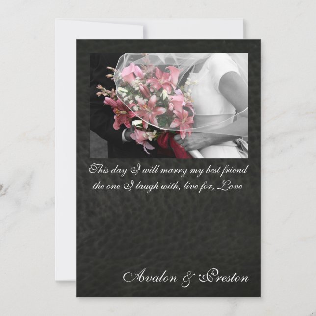 Invitación artística de la boda del mejor amigo (Anverso)