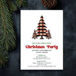 Invitación Artística de Navidad con Árbol de Plaid