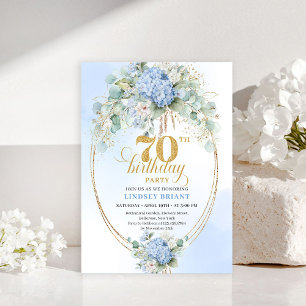 Invitación Artístico Boho Cumpleaños 70 AñOS Acuarela Floral 