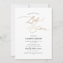ArtsApp Elegant Faux Gold Caligraphy Baby Shower