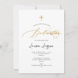 Invitación ArtsApp Elegant Faux Gold Caligraphy Dedication