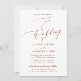 Invitación ArtsApp Elegante BohoTerracota Caligrafía Boda