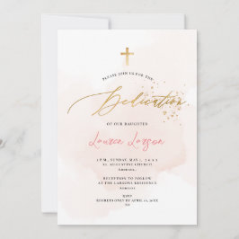 Invitación ArtsApp Elegante H2 Lavado Dedicación rosa pálido