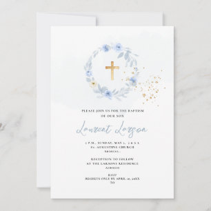 Invitación ArtsApp Elegante H2 Rosas Azules Polvorientas Baut