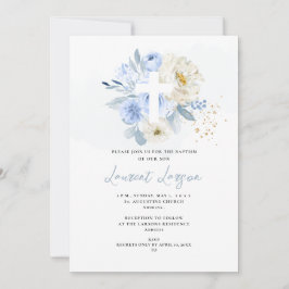 Invitación ArtsApp Elegante H2 Rosas Azules Polvorientas Baut