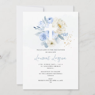 Invitación ArtsApp Elegante H2 Rosas Azules Polvorientas Baut