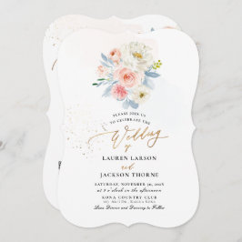 Invitación ArtsApp H2 Dusty Blue Rubor Botanical rosa