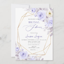 Invitación ArtsApp H2 Dusty Purple Rosas Bridal Shower